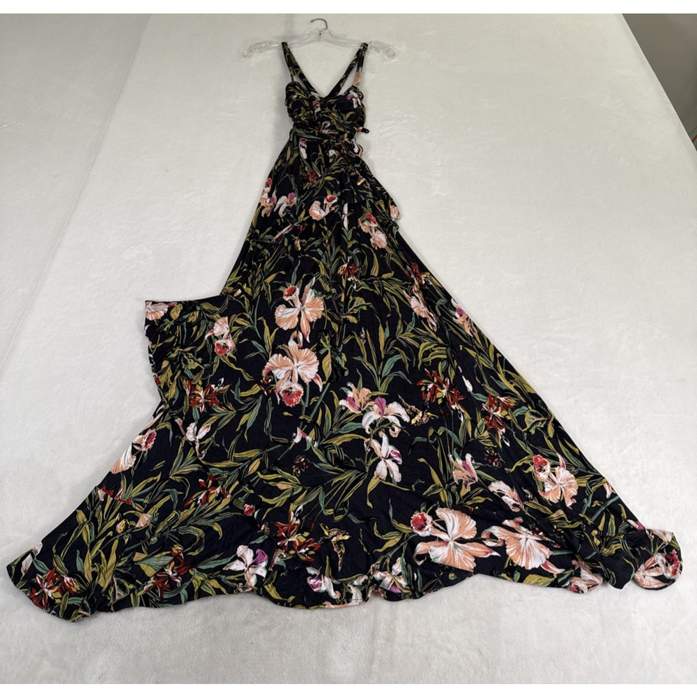 Maeve Anthropologie Gabriela Ruffled Wrap Maxi Dress Floral Print Dress Small - Picture 3 of 16